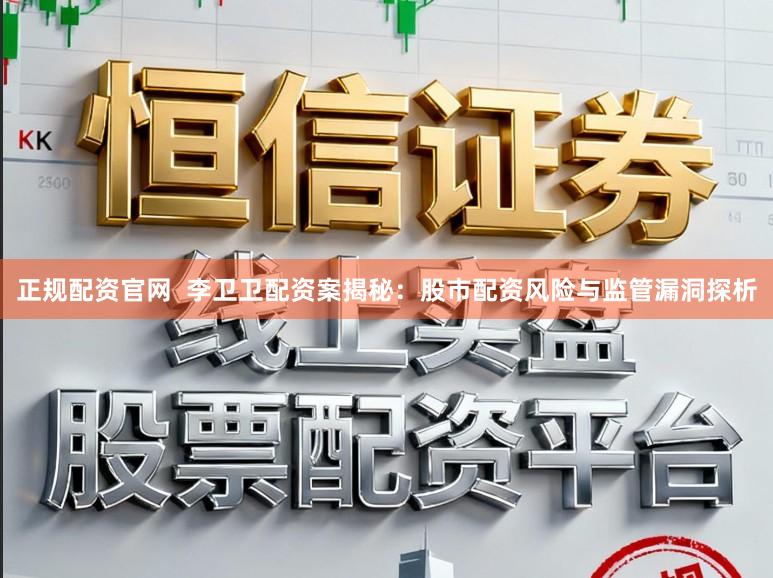 正规配资官网  李卫卫配资案揭秘：股市配资风险与监管漏洞探析